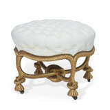 A FRENCH ROPE-TWIST GILTWOOD TABOURET - photo 1