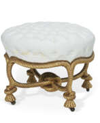 Стулья. A FRENCH ROPE-TWIST GILTWOOD TABOURET