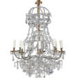 A LOUIS XIV STYLE GILTWOOD, ORMOLU, CUT AND MOLDED GLASS AND ROCK CRYSTAL TEN-LIGHT ‘EN LACÉ’ CHANDELIER - Prix ​​des enchères