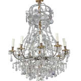 A LOUIS XIV STYLE GILTWOOD, ORMOLU, CUT AND MOLDED GLASS AND ROCK CRYSTAL TEN-LIGHT ‘EN LACÉ’ CHANDELIER - photo 3