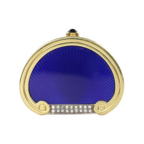 19th century English gold pill box with diamonds and guilloch&eacute; enamel. Diamonds 19th century - photo 8