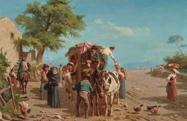 The arrival of the travellers in the Campagna