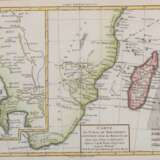 Karte des Mosambikkanals mit Madagaskar und Afrikas Küsten, Kupferstich um 1870 von Rigobert Bonne - photo 2