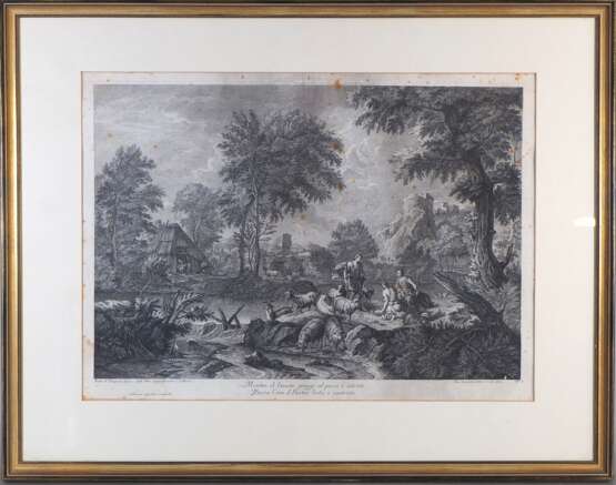 Giacomo Leonardis (1723 - 1794), "Hirten in Flusslandschaft mit Ruinen ", 1764 - Foto 1