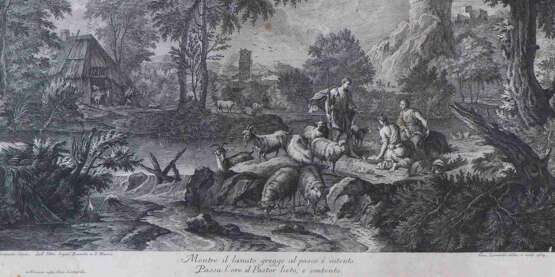 Giacomo Leonardis (1723 - 1794), "Hirten in Flusslandschaft mit Ruinen ", 1764 - Foto 2