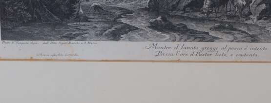 Giacomo Leonardis (1723 - 1794), "Hirten in Flusslandschaft mit Ruinen ", 1764 - Foto 3