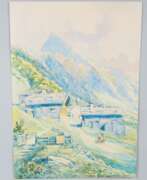 Обзор. Franz Schuhwerk (1868, Kempten - 1946, Augsburg) - Aquarell mit Gebirgslandschaft, 1940