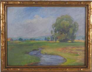 R. Pistorius Impressionistische Landschaft Gouache