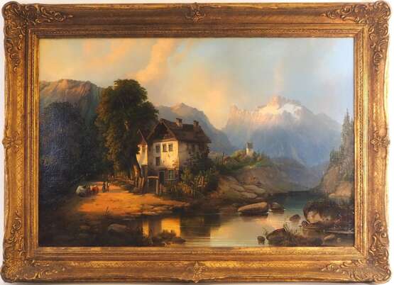 Bernhard Peters (1817-1866), Sommertag in den Schweizer Alpen - Foto 1