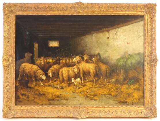 Gérard Jozef Adrian van Luppen (1834-1891), Schafe im Stall, 1883 - Foto 1