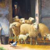 Jan van Baelen (geb. 1948 in Belgien), Schafe vor dem Stall - photo 2