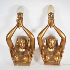 Paar Wandlampen im Empirestil, 50er/60er Jahre