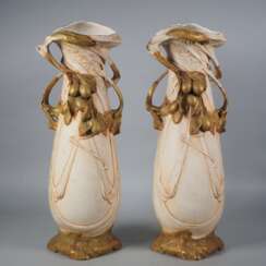 Paar große Royal Dux Jugendstil-Vasen, um 1910 - Eduard Eichler