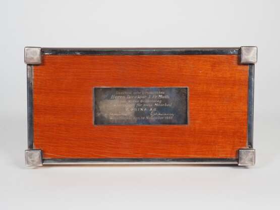 Silber Zigarrenbox von Gottlieb Kurz, Schwäbisch Gmünd - mit Widmung Ursina AG (Bärenmarke) - Foto 4