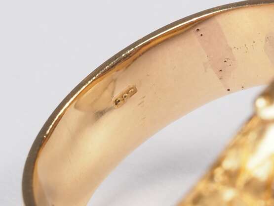 Kardinalsring, 14K Gold, mit ovalem Amethyst und kleinen Diamanten - Foto 6