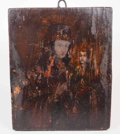 Antike Ikone "Madonna Hodegetria", wohl Rumänien 19. Jh. - фото 1