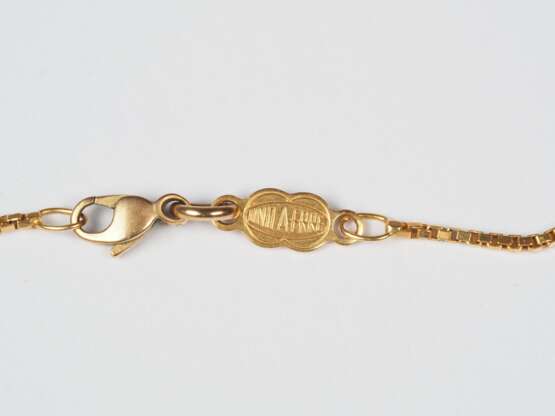 Italienische Venezianerkette mit Perlenanhänger in Muschelform, 750er Gold. - Foto 3