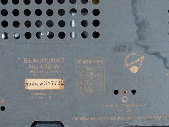 Rundfunkempfänger Blaupunkt NU670W mit ECH42, um 1950 - photo 3