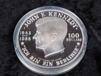 5 Unzen Silbermünze 100 Dollar - John F. Kennedy, 1988