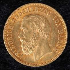 5 Mark Goldmünze 1877 Friedrich I Großherzog von Baden