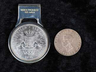 Paar Silbermünzen, u.a. Drittes Reich 2 Reichsmark 1934 Friedrich Schiller