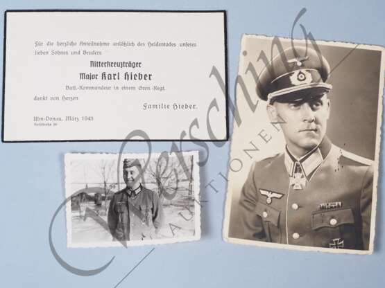 Original Ritterkreuzträgernachlass Karl Hieber (1909-1943) aus Ulm, bei Stalingrad gefallen - Foto 1