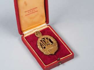ADAC Gau Württemberg Abzeichen in Bronze mit Miniatur im Etui