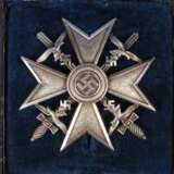 Spanienkreuz in Silber mit Schwertern im Etui - photo 2