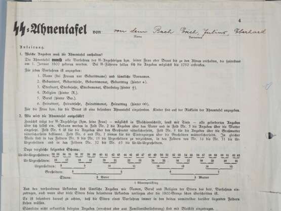SS-Obergruppenführer Erich von dem Bach-Zelewski - Ahnentafel, Geburtsurkunde und Dokumente - фото 2