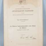 Österreich-Ungarn: Urkunde Silberne Tapferkeitsmedaille 1. Klasse für Offiziere, 1918 - k.u.k. Kaiserjäger - photo 1