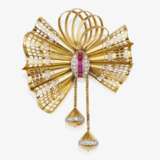 A bow brooch with diamonds and rubies - photo 2