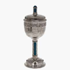 An Art Nouveau lidded goblet
