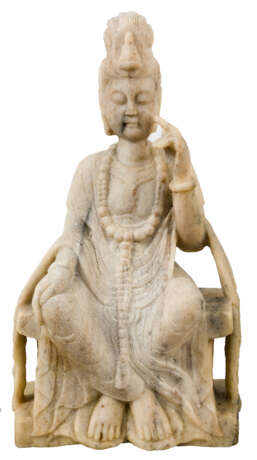 Grosse chinesische Buddha-Skulptur aus Marmor - photo 1