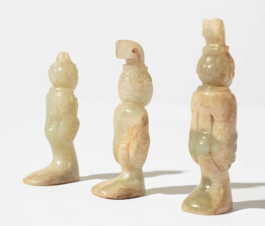 Drei chinesische Jade-Figuren - photo 2