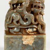 Grosser chinesischer Jade-Stempel mit Drachen - Foto 1