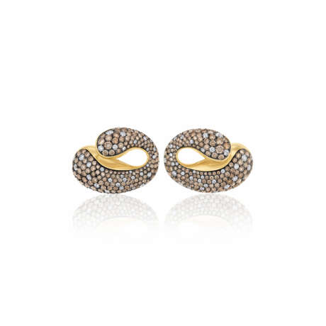 DE GRISOGONO COLORED DIAMOND AND DIAMOND ‘CONTRARIO’ EARRINGS - photo 1