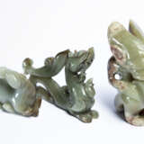 Drei chinesische Fabelwesen aus Jade - Foto 1