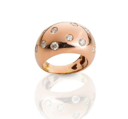 Rosegold-Ring mit Brillanten, - photo 1