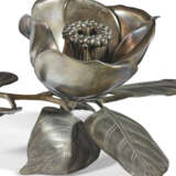 A PARCEL-GILT SILVER, COPPER AND SHIBUICHI OKIMONO OF A CAMELLIA SPRAY - photo 6