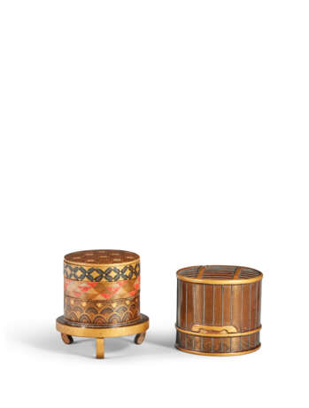 A GOLD LACQUER INCENSE BOX AND COVER IN THE FORM OF A BIRDCAGE, KOGO - фото 4