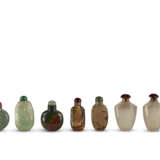 A GROUP OF EIGHT HARDSTONE SNUFF BOTTLES - фото 1