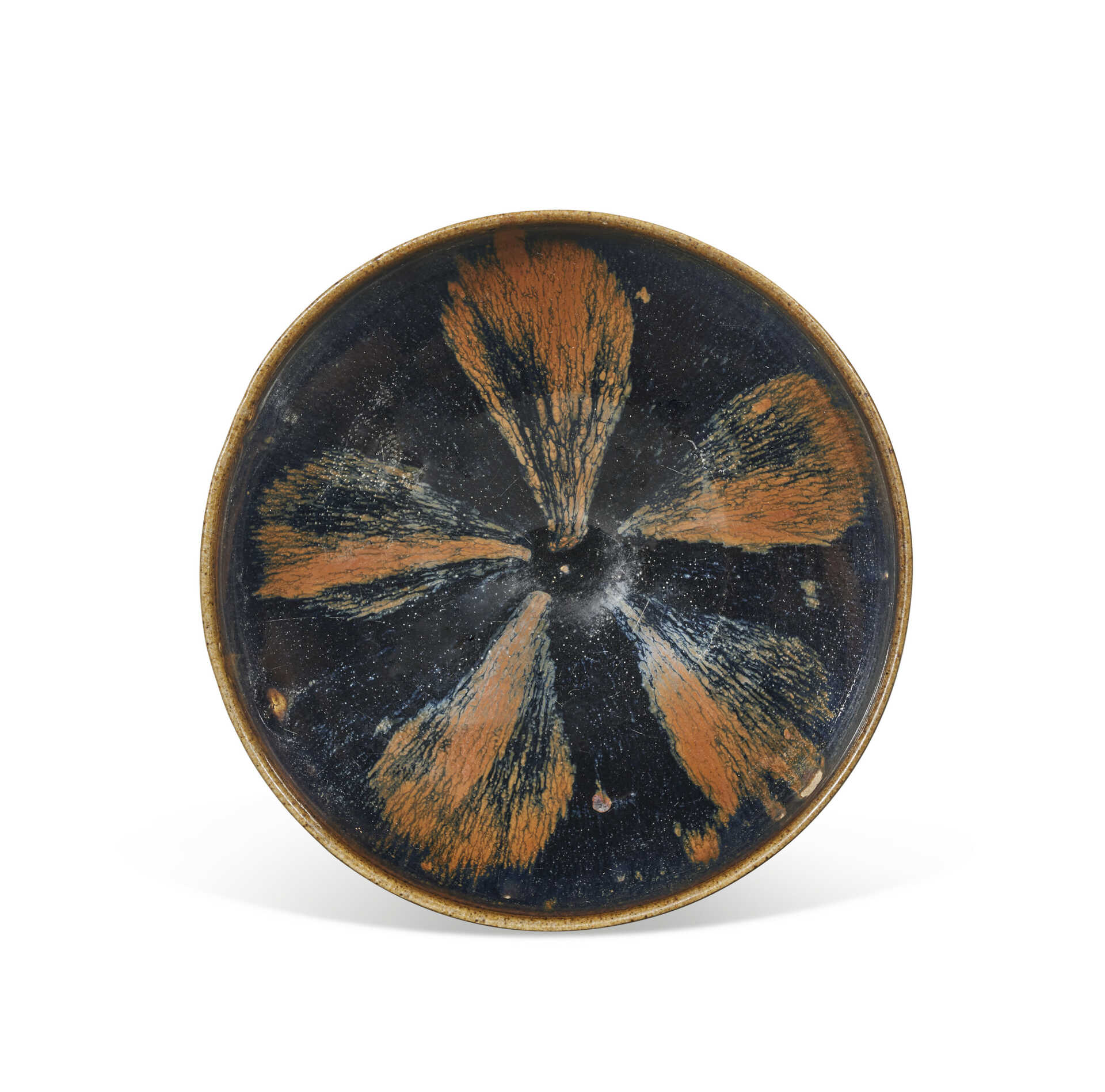 A RUSSET-SPLASHED BLACK-GLAZED BOWL