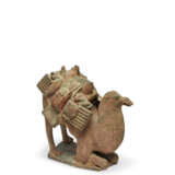 A PAINTED POTTERY FIGURE OF A KNEELING CAMEL - фото 4