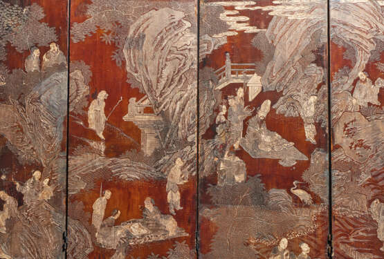 A TEN-FOLD COROMANDEL LACQUER SCREEN - Foto 13