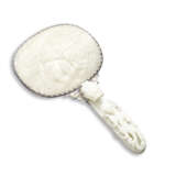 A CELADON JADE AND PALE CELADON JADE-MOUNTED HAND MIRROR - photo 1