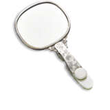 A CELADON JADE AND PALE CELADON JADE-MOUNTED HAND MIRROR - photo 2