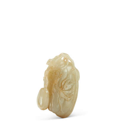 A PALE CELADON AND RUSSET JADE GOURD - photo 3