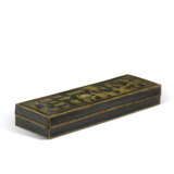 A METAL-INLAID BLACK LACQUER RECTANGULAR BOX AND COVER - photo 1