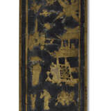 A METAL-INLAID BLACK LACQUER RECTANGULAR BOX AND COVER - фото 2