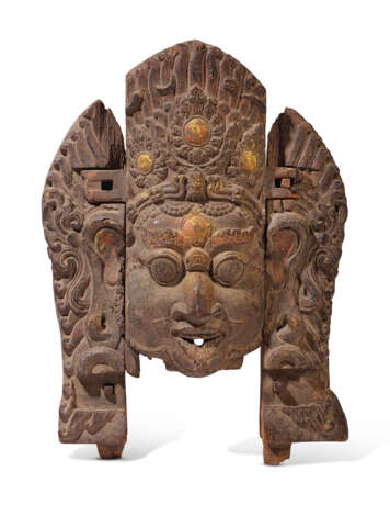 A WOOD MASK DEPICTING BHAIRAVA - photo 1